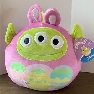 Disney Squishmallows Pink and Green Alien Plush Toy Easter
